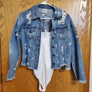 Distressed Jean Jacket Set